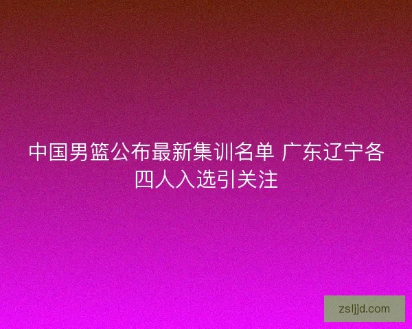 中国男篮公布最新集训名单 广东辽宁各四人入选引关注